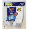 WHITE CREW SOCKS 6-12 SIZE 6-PACK FRUIT OF