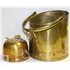 ESTATE VINTAGE BRASS FLOWER POTS TOGETHER-ESTATE