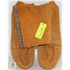 SIZE 9 DEER HIDE BEADED MOCASSINS-ESTATE