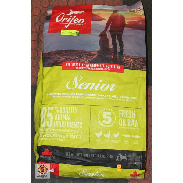 NEW 25LB SENIOR DOG FOOD- ORIJEN CHICKEN,