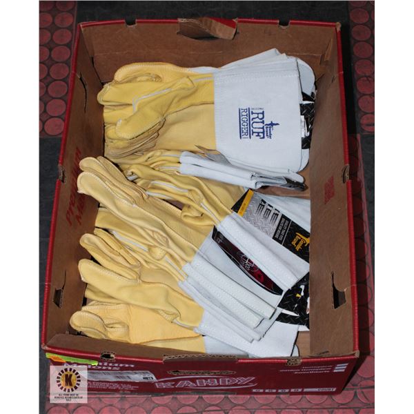 8 PAIRS OF GANDER ROUGH RIGGER GLOVES SZ 10
