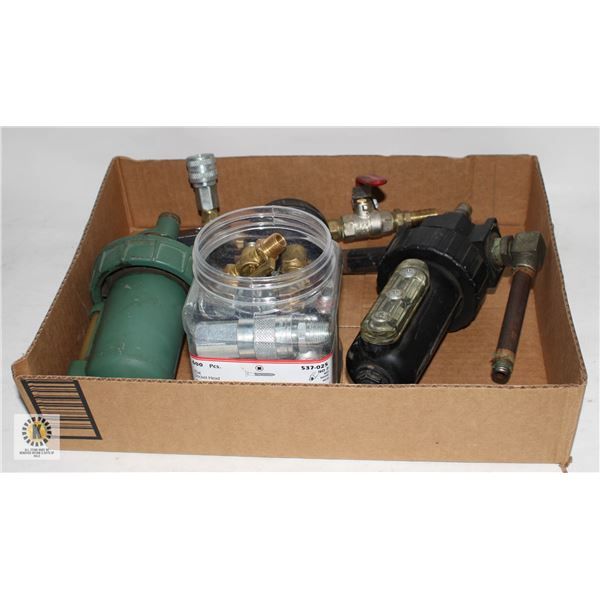 BOX W/3 AIR COMPRESSOR DRYERS+AIR FITTINGS