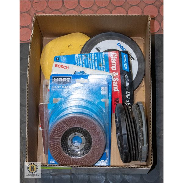BOX WITH NEW GRINDING AND SANDING DISCS -