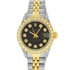 Image 2 : Rolex Ladies Quickset Two Tone Black Diamond Lugs Datejust Wristwatch