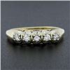 Image 2 : Estate 14K TT Gold 0.18 ctw Illusion Set Diamond Stackable Wedding Band Ring