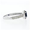 Image 5 : Petite 14K White Gold 1.05 ctw Oval Sapphire Solitaire & Diamond Halo Promise Ri