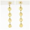 Image 3 : Vintage 14K Gold.6 ctw Bezel Diamond Polished Bead Ball Long Drop Dangle Earring