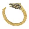 Image 8 : Vintage 18k Gold Textured Detailed Enamel 3D Horse Head Diamond Bangle Bracelet