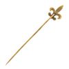 Image 3 : Antique Victorian 14K Rosy Yellow Gold Seed Pearl Fleur De Lis Stick Pin