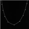 Image 4 : NEW 14K White Gold 1.31 ctw Station Princess Diamond by the Yard Chain Necklace