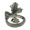 Image 7 : 18K Gold & Black Rhodium Pave Tsavorite & Red Eyes Frog Body Cocktail Ring