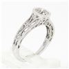 Image 9 : Parade 18k White Gold Bezel Set .87 ctw Diamond Solitaire Milgrain Open Work Rin