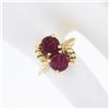 Image 3 : Vintage 14k Gold 3.50 ctw Round Cabochon Purple Pink Tourmaline Open Work Bow Ri