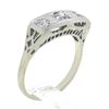 Image 9 : Antique Edwardian Platinum & 14K Gold 0.35 ctw Diamond Filigree 3 Stone Band Rin