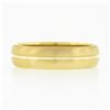 Image 4 : NEW Mens 14k Yellow Gold 5.6mm Grooved Brushed Finish Dome Wedding Band Ring