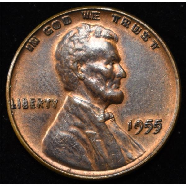 1955/55 DOUBLE DIE LINCOLN CENT BU