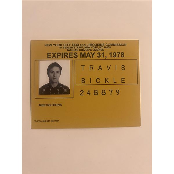 Taxi Driver Travis Bickle drivers license ID prop