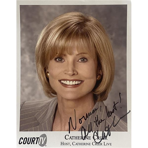 Court TV host Catherine Crier signed photo