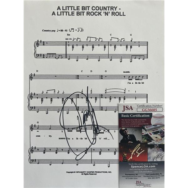 Donnie Osmond A Little Bit Country signed sheet music. JSA