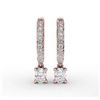 Image 2 : Gold & Lab Oval & Round Diamond 5.20 Cts Earrings
