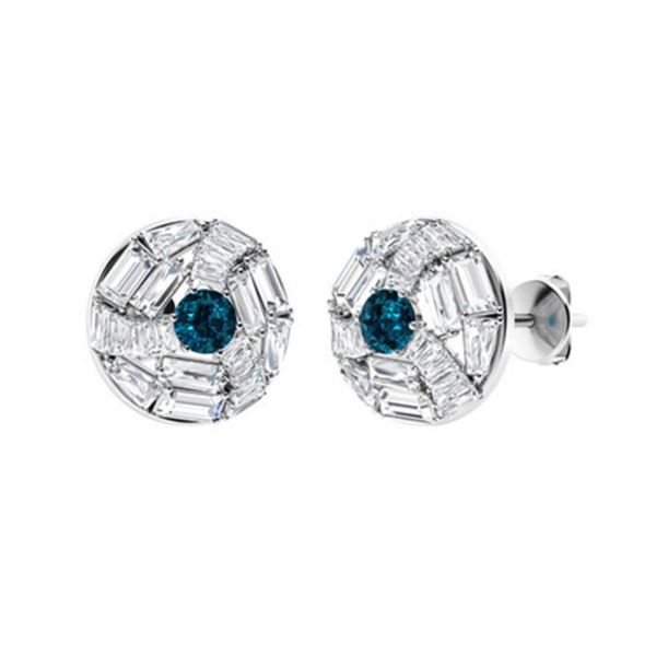 Gold Natural  London Topaz Diamonds EarStuds