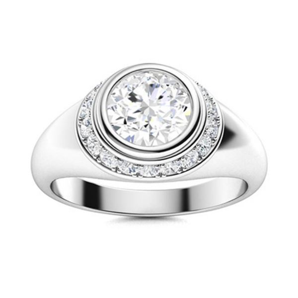 Gold & White Diamond 2.5 Cts Ring - E/VVS