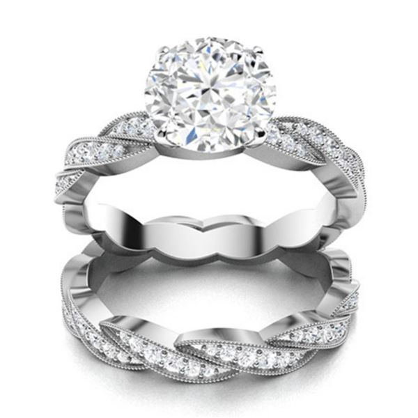 Gold & White Diamond 4.28 Cts Ring - E/VVS