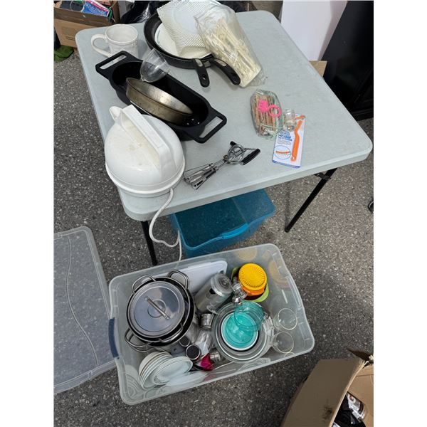 Kitchen or camping dishes, and kitchen items
