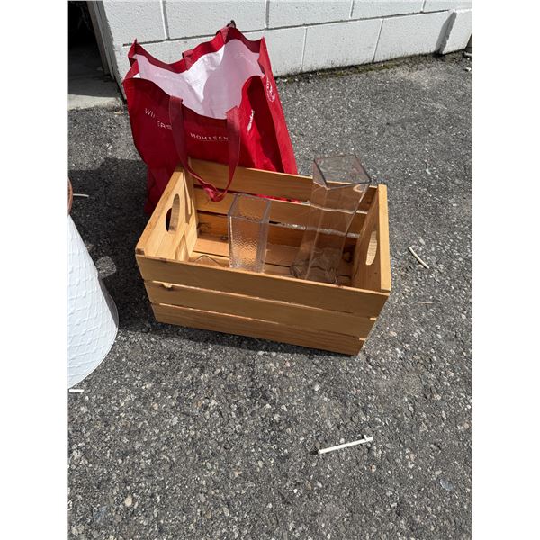 Crate and vases