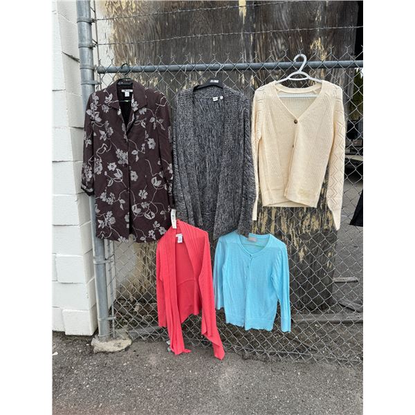Assorted, sweaters, and coat medium