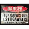 Image 1 : CHRISTOPHER LLOYD SIGNED FLUX CAPACITOR TIN SIGN (KB COA)