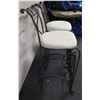 Image 2 : Qty 2 Pulaski Furniture Metal Bar-Height Chairs w/ Upholstered Seats 17" x 17" x 42"H