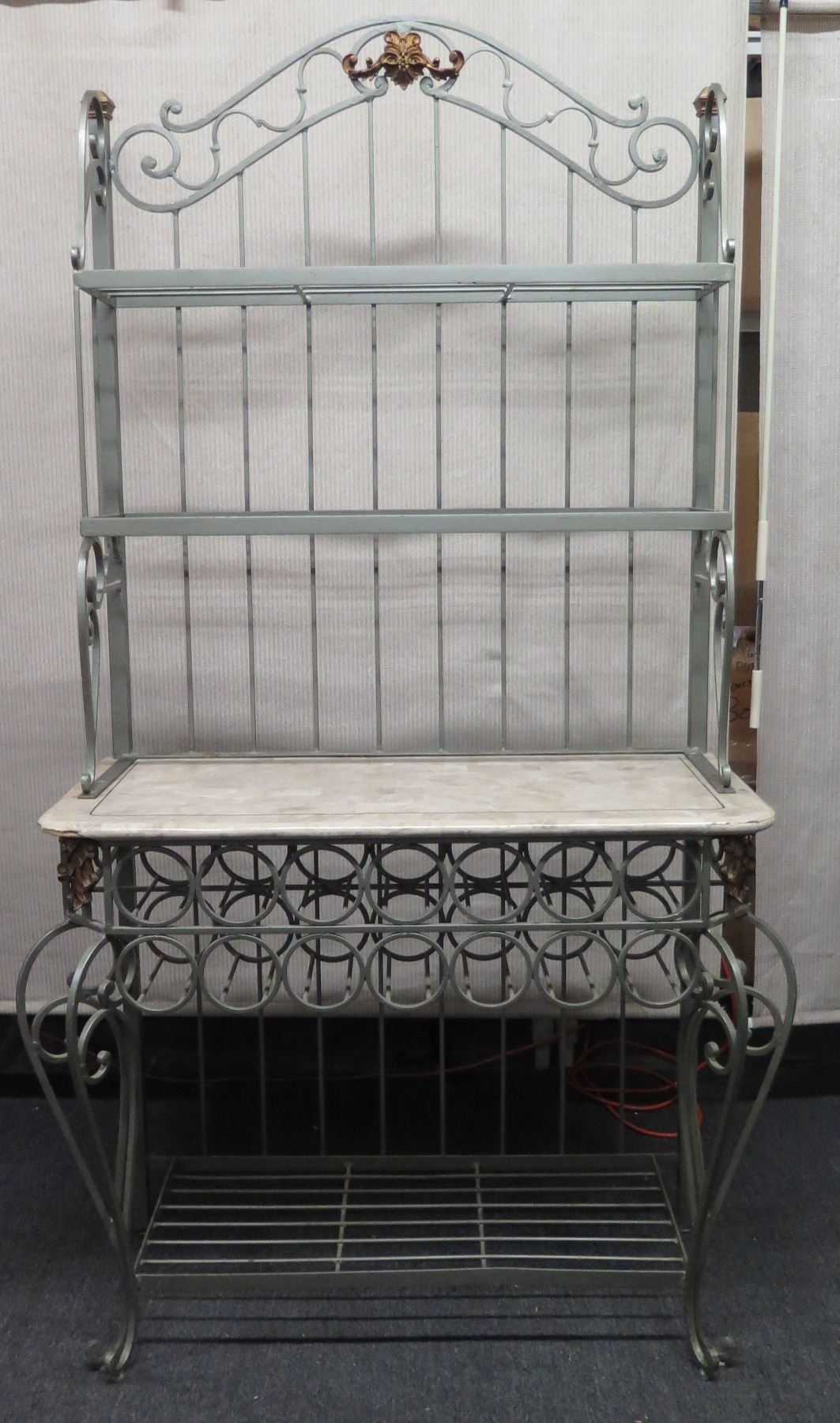Stone Baker Rack Vintage Metal Baker's Rack w/ Stone Counter 38