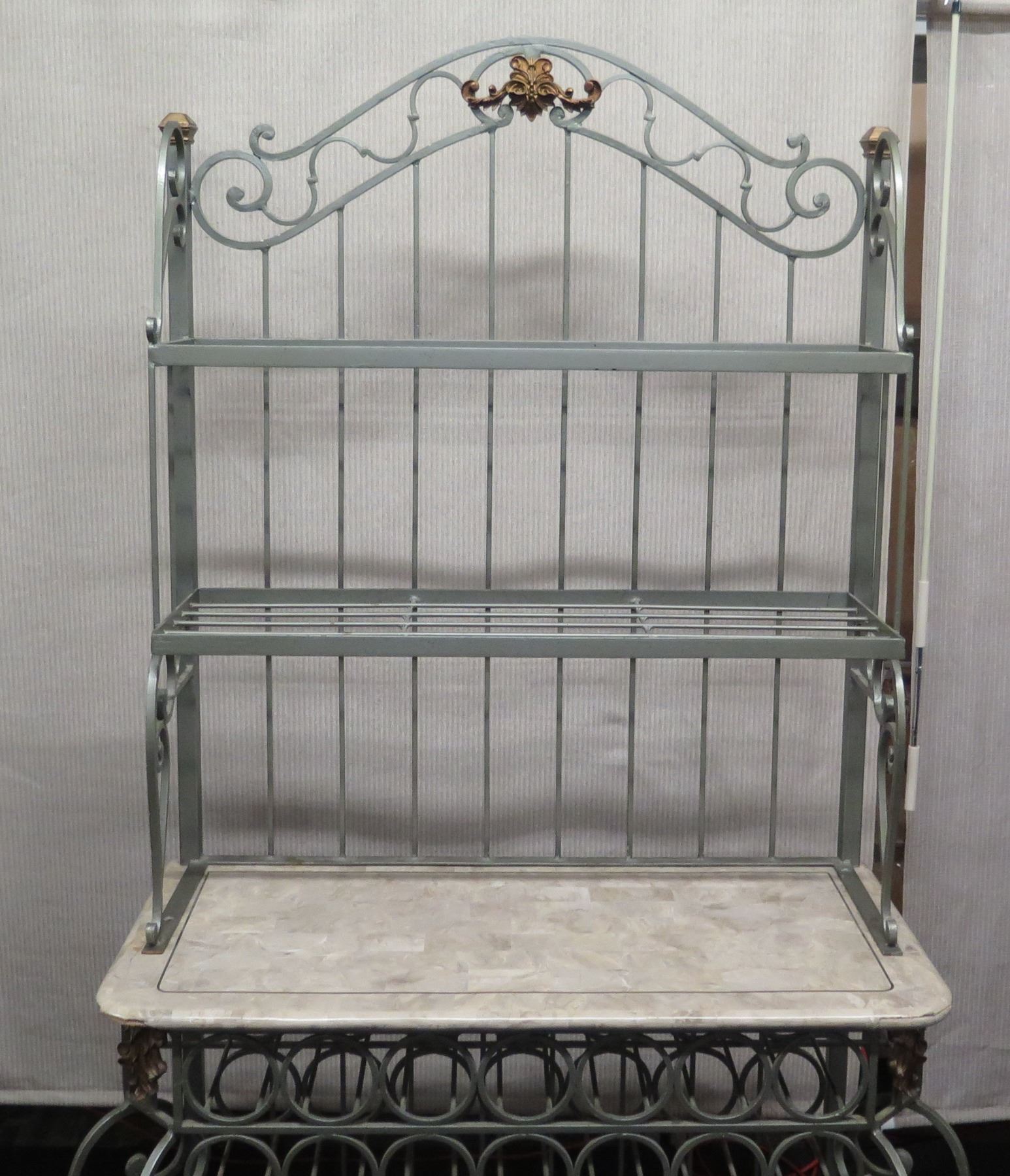 Stone Baker Rack Vintage Metal Baker's Rack w/ Stone Counter 38