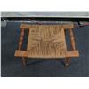 Image 2 : Wooden Stool w/ Woven Seat 19" x 13" x 18"H