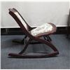 Image 2 : Wooden Folding Chair w/ Floral Upholstery 15" x 17" x 28"H (open)