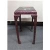 Image 2 : Carved Wooden Side Table w/ Etch-Carved Details on Top 20" x 14" x 28"H