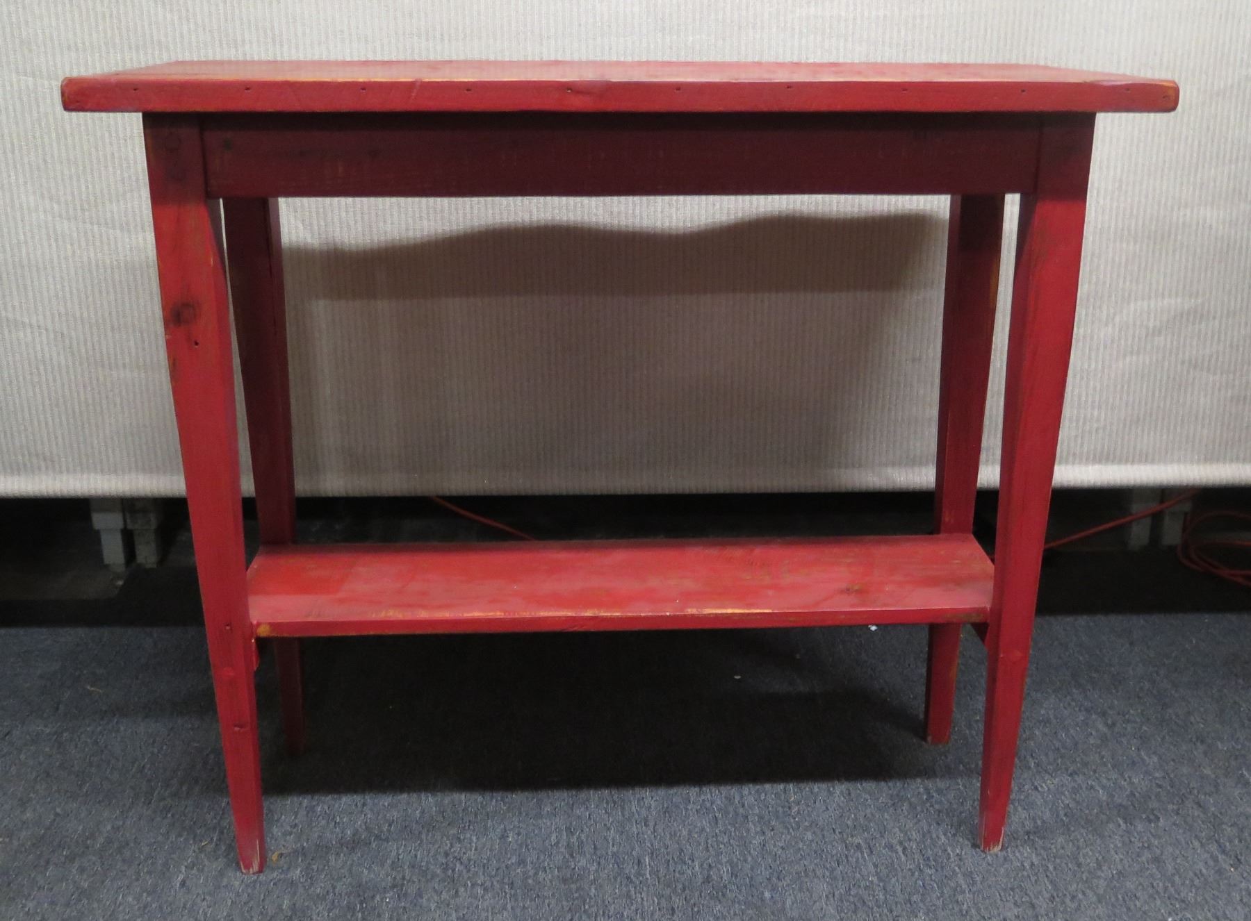 Red Entry Table w/ Undershelf 34