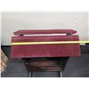 Image 8 : Wooden Saddle Stand on Wheels w/ Carved Leather Accent 30" x 20" x 39"H