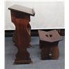 Image 2 : Wooden Mini Desk / Stand 24" x 13" x 31"H & Stool 18" x 32" x 15"H