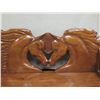 Image 2 : Carved Wooden Bench by Foss w/ Double Horse Back 50" x 18" x 35"H