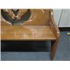 Image 8 : Carved Wooden Bench by Foss w/ Double Horse Back 50" x 18" x 35"H