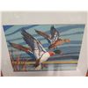 Image 2 : Bird Needlepoint Artwork w/ Note, Wood Framed & Matted 23" x 19"