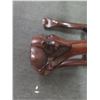 Image 8 : Carved Side Table/Stand w/ Stone Top & Cabriole Legs 11" Dia, 32"H