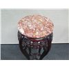 Image 2 : Carved Round Table/Stand w/ Stone Top & Cabriole Legs 11" Dia, 36"H
