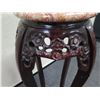 Image 8 : Carved Round Table/Stand w/ Stone Top & Cabriole Legs 11" Dia, 36"H