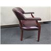 Image 8 : Wooden Club Chair w/ Upholstered Back, Arms, Seat & Stud Accents 25" x 21" x 31"H