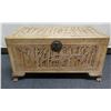 Image 1 : Carved Wooden Chest w/ Bamboo Motif 39" x 21" x 21"H