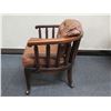 Image 8 : Wooden Armchair w/ Upholstered Seat & Back on Wheels 24" x 17" x 29"H
