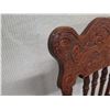 Image 8 : Carved Wooden Spindle Back Chair w/ Woven Seat & Green Cushion 16" x 14" x 39"H